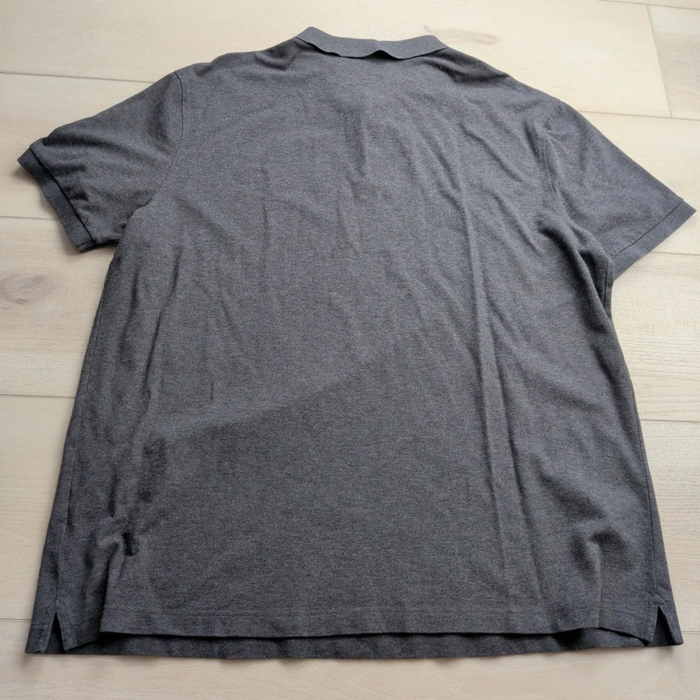 Charles Tyrwhitt Pique Polo Shirt Mens XXL Charcoal Grey Cotton Stretch